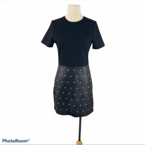 MARCIANO Leather Studded Black Dress